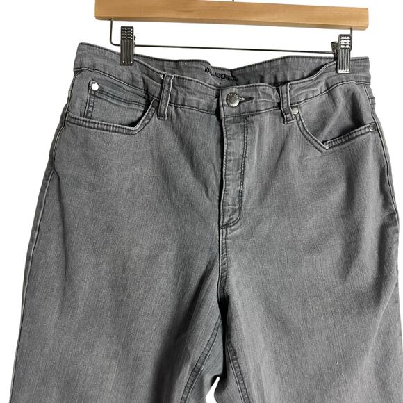 Karl Lagerfeld Gray High Rise Straight Leg Denim Jeans Size 14 - Picture 2 of 10